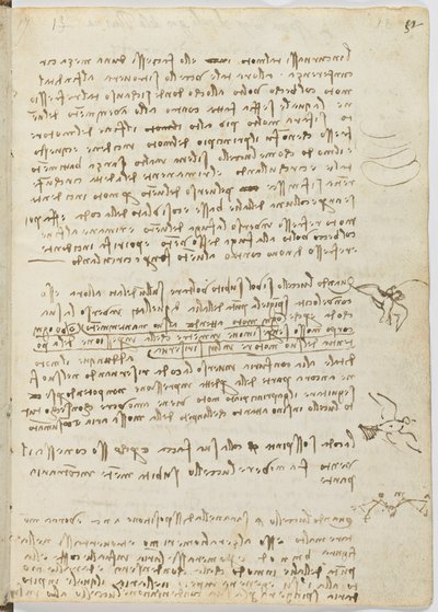 Birds Flight Code, Sheet 12 Recto by Leonardo da Vinci